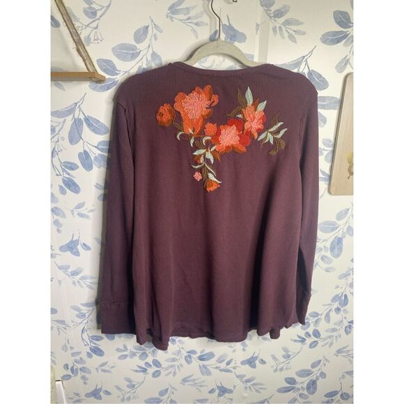 Soft Surroundings Embroidered Thermal Long Sleeve Size XL - Picture 6 of 6